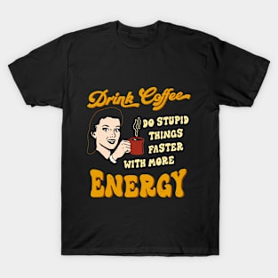 Caffeine Coffee Meme 60s 70s Groovy T-Shirt